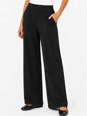 G GRADUAL High Rise Wide Leg Stretch Yoga Dress Casual Pants Black Size M EUC